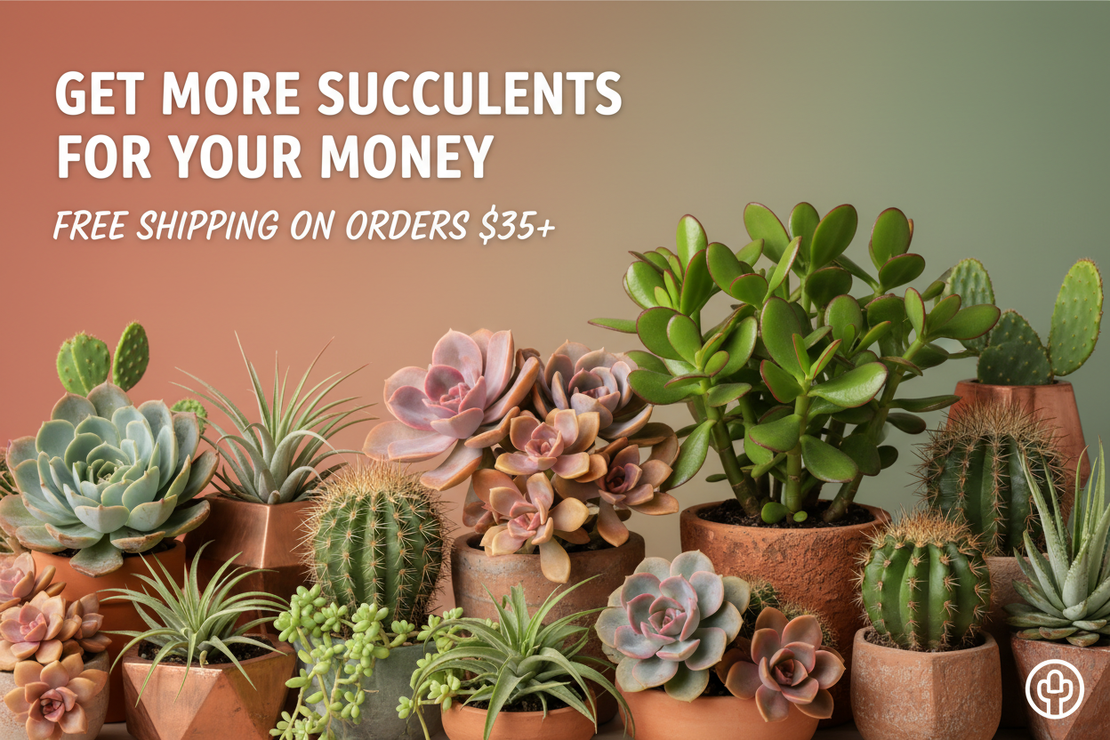 DON'T SPEND MONEY IN THE SHIPPING COST AND GET ANOTHER SUCCULENT, 
FREE SHIPPING WITH THE MINIMUM PURCHASE OF $35.00